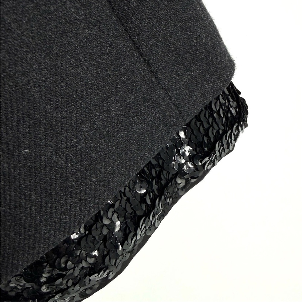 Dorothee Schumacher Wool Skirt Womens Size Large Charcoal Gray Sequin Hem - Picture 3 of 11